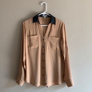 EXPRESS 🐫 Portofino Shirt w Faux Leather Collar